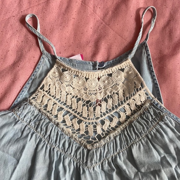 NO BOUNDARIES DENIM CROCHET TOP Size XL-XG - Picture 4 of 4